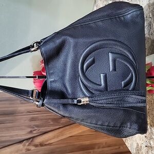 Gucci Black Leather Shoulder Bag